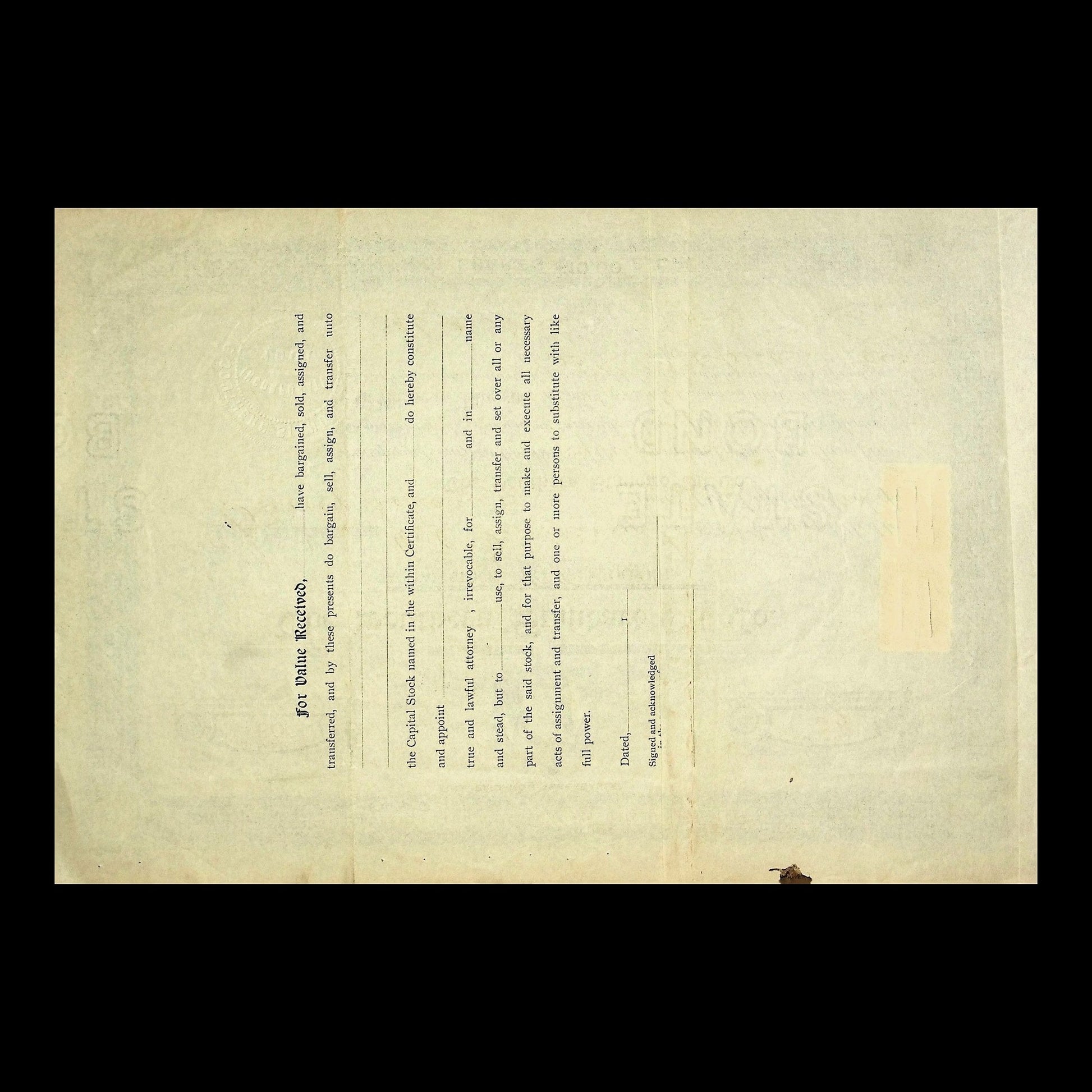 The Southern Standard Oil Co. Stock Certificate from 1902