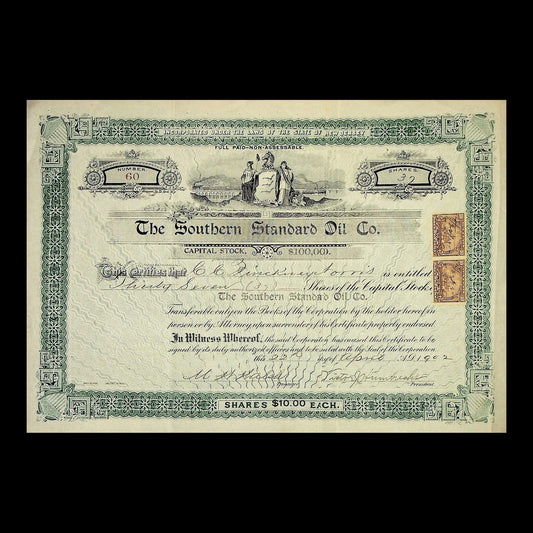 The Southern Standard Oil Co. Stock Certificate from 1902