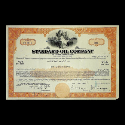 The Standard Oil Company Bond Certificate from 1970s