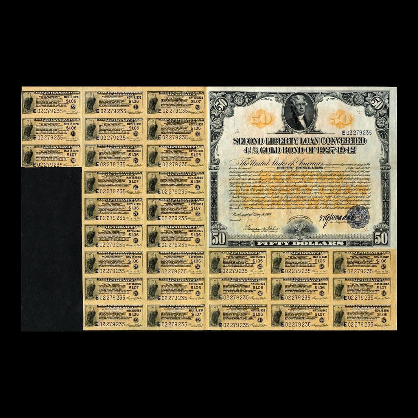 United States Second Liberty Loan Gold Bond from 1918