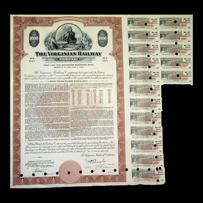 The Virginian Railway Company Bond from 1959