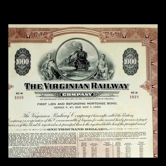 The Virginian Railway Company Bond from 1959