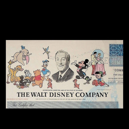 Walt Disney Company Stock Certificate