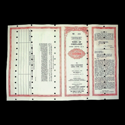 Town of Cortlandt Bond from 1978