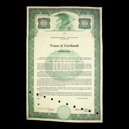 Town of Cortlandt Bond from 1978