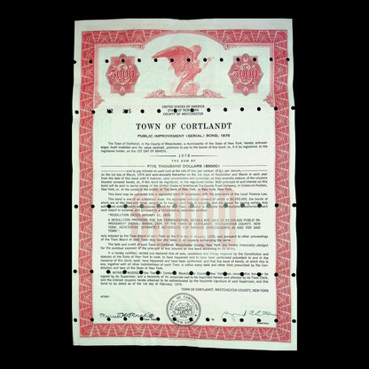 Town of Cortlandt Bond from 1978