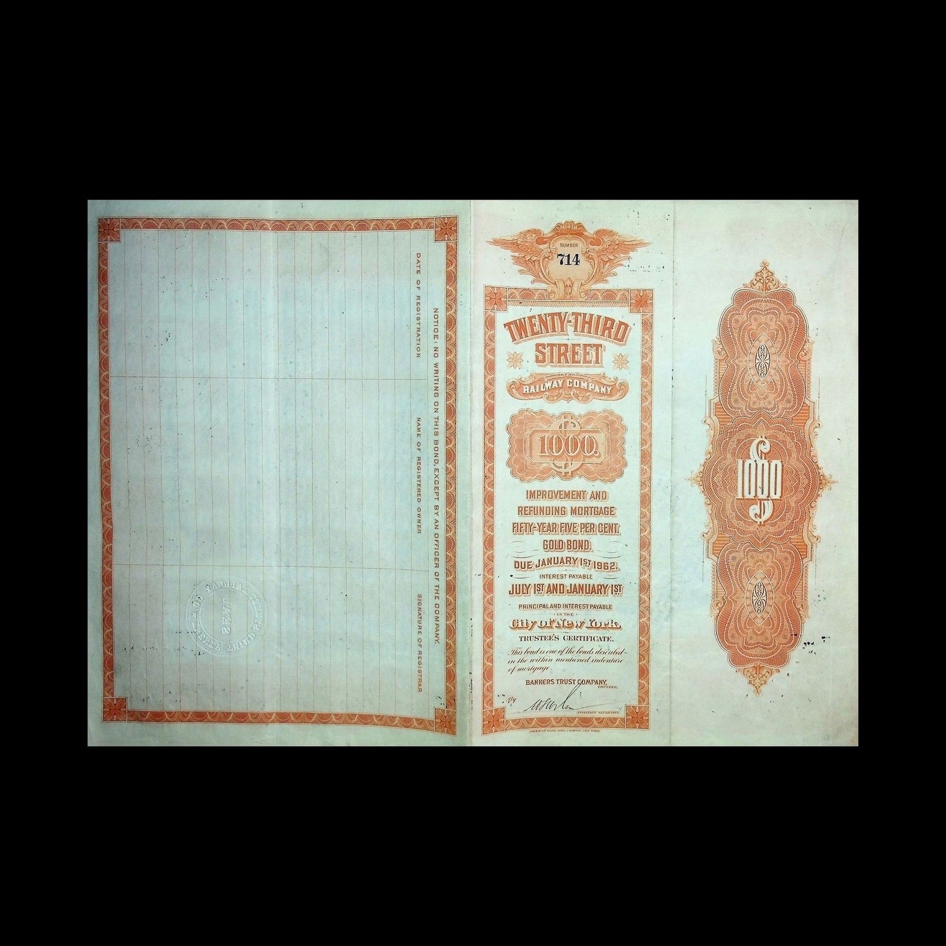 Twenty-Third Street Railway Company Bond from New York
