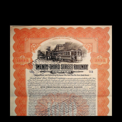 Twenty-Third Street Railway Company Bond from New York