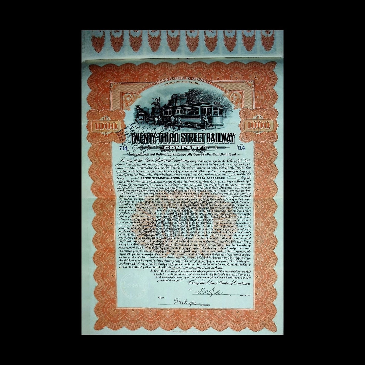 Twenty-Third Street Railway Company Bond from New York