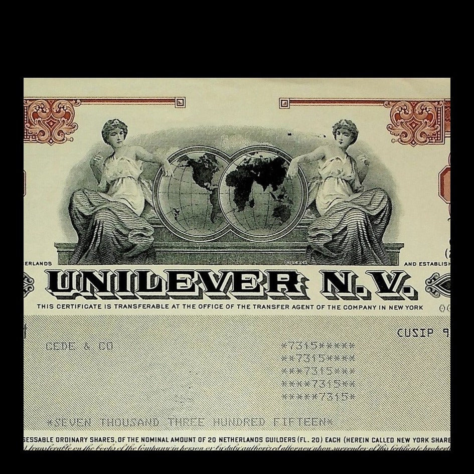 Unilever N.V. Stock Certificate from 1970