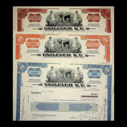 Unilever N.V. Stock Certificate from 1970