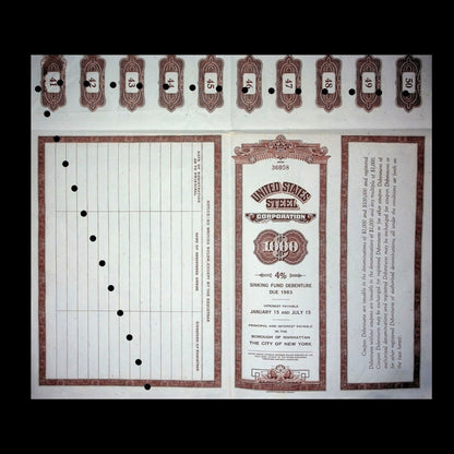 United States Steel Corporation Bond from 1958