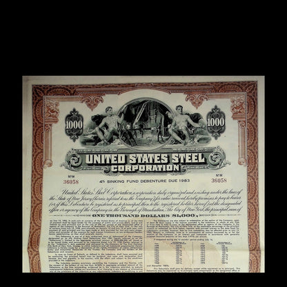 United States Steel Corporation Bond from 1958