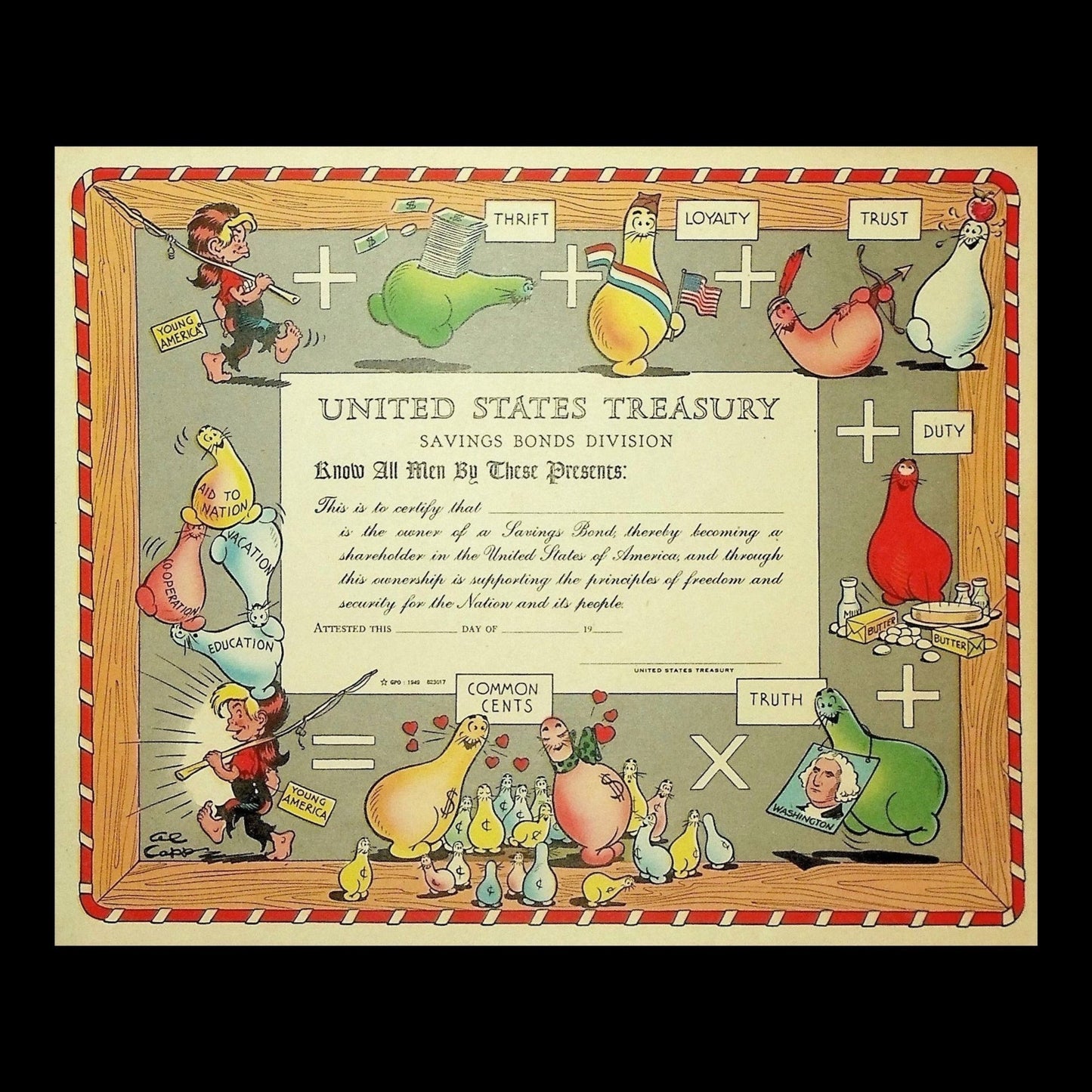 United States Treasury Savings Bond Certificate from 1940s