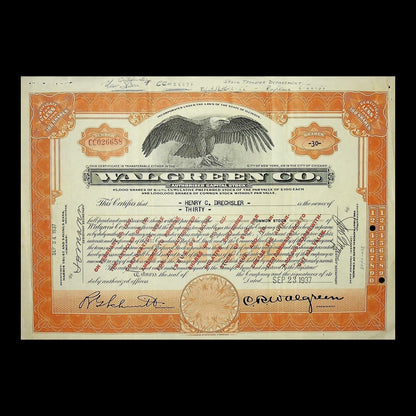 V.A. Green Co. Stock Certificate from 1937