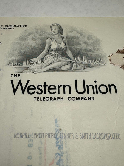 Western Union Stock Certificate