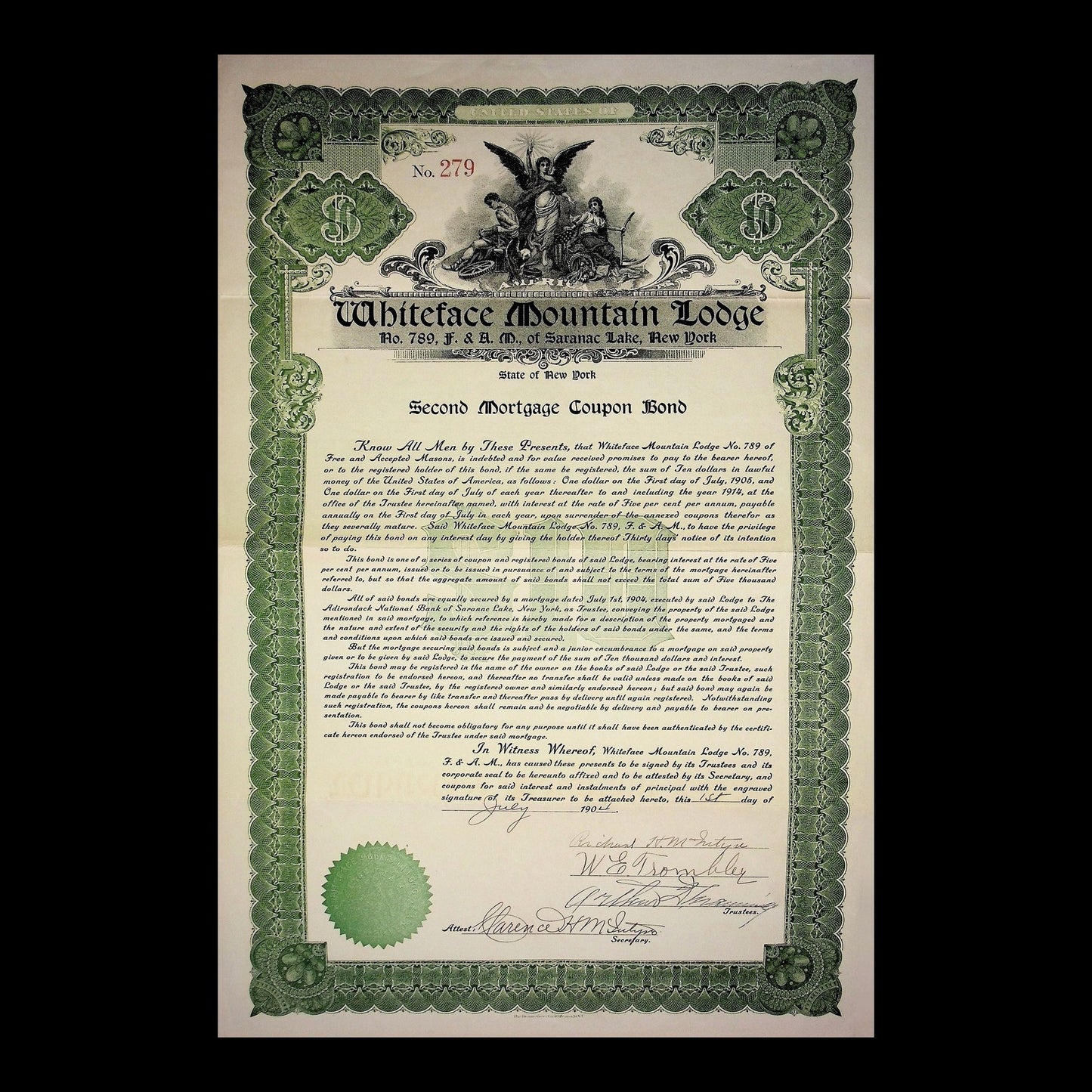 Whiteface Mountain Lodge Bond from Early 1900s
