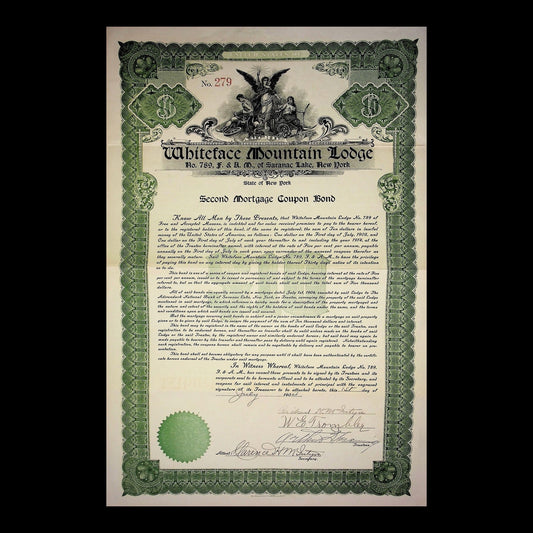Whiteface Mountain Lodge Bond from Early 1900s